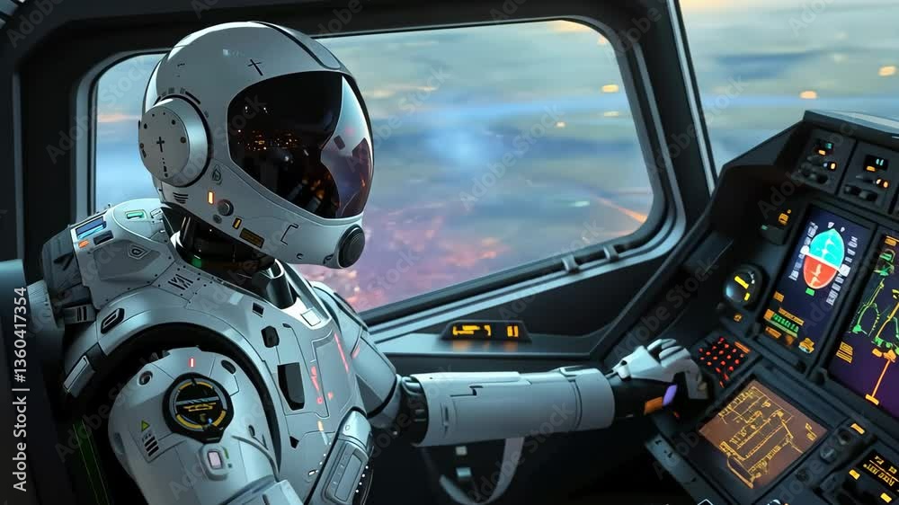 AI robot pilot flying helicopter with precision AI robot pilot flying helicopter with precision