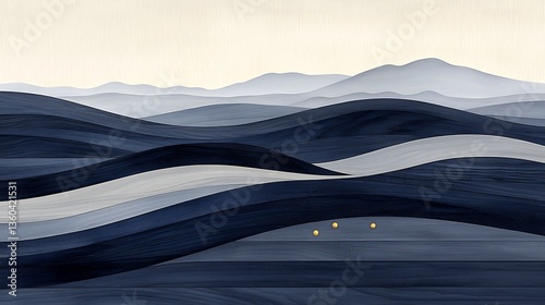 Serene Blue Mountain Landscape. (1)