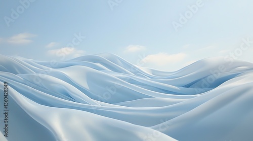 Serene Blue Wave Landscape. (1)