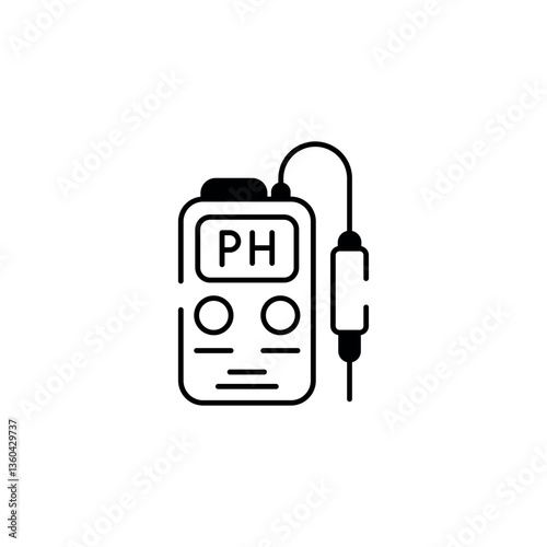 Ph Meter icon design with white background stock illustration