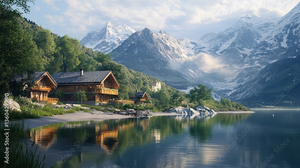 cinematic view of the Norwegian fjords at twilight, with steep cliffs rising dramatically from still, glassy water. cinematic view of the Norwegian fjords at twilight, with steep cliffs rising dramatically from still, glassy water.