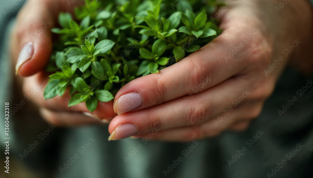 Thyme HD image. Thyme on palm hand HD wallpaper Thyme HD image. Thyme on palm hand HD wallpaper