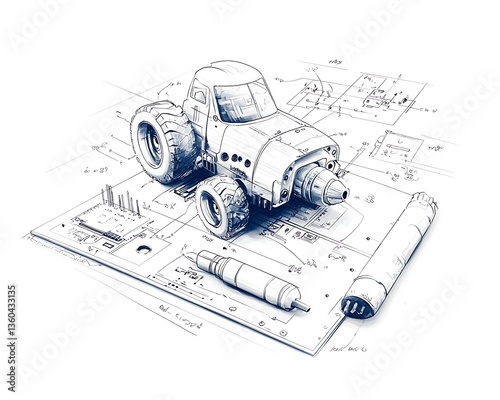 Sketch Offroad Vehicle Design.