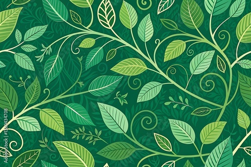 Wallpaper Mural seamless background with leaves Torontodigital.ca