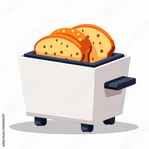 Stylish bread maker with toasted slices, modern kitchen appliance
