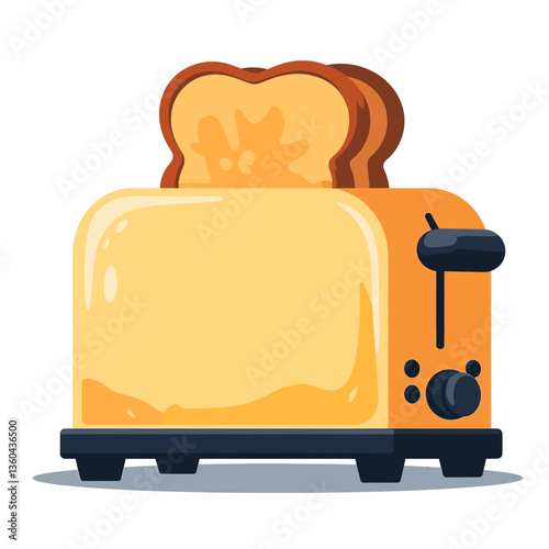 Colorful toaster with toasted bread, playful kitchen design