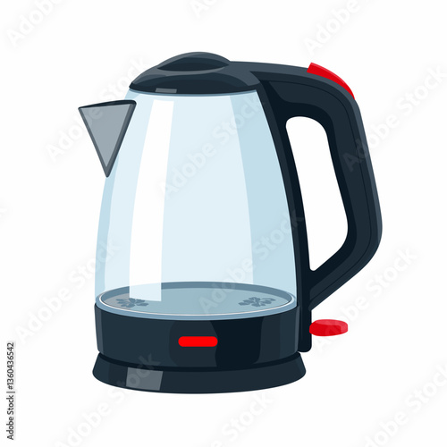 Colorful electric kettle on white background, modern appliance design