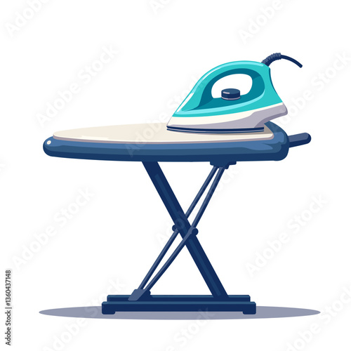 Stylish electric ironing board on white background, home efficiency