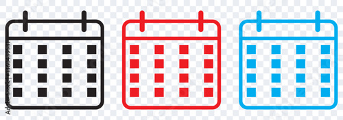 Calendar Icon collection. Set of calendar symbols. Meeting Deadlines icon. Time management .Appointment schedule flat icon icon