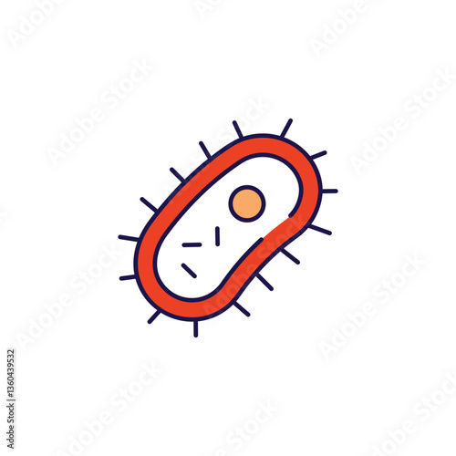 Bacteria icon design with white background stock illustration