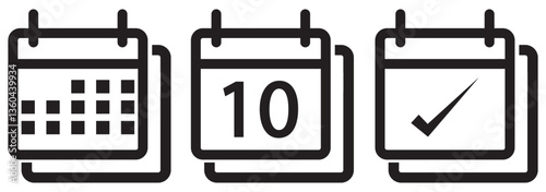 Calendar icon set. Calender symbol. calendar vector icon