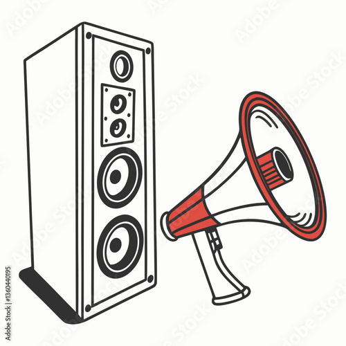 loudspeaker on white background