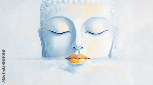 Serene Buddha Painting for Peaceful Meditation Art.