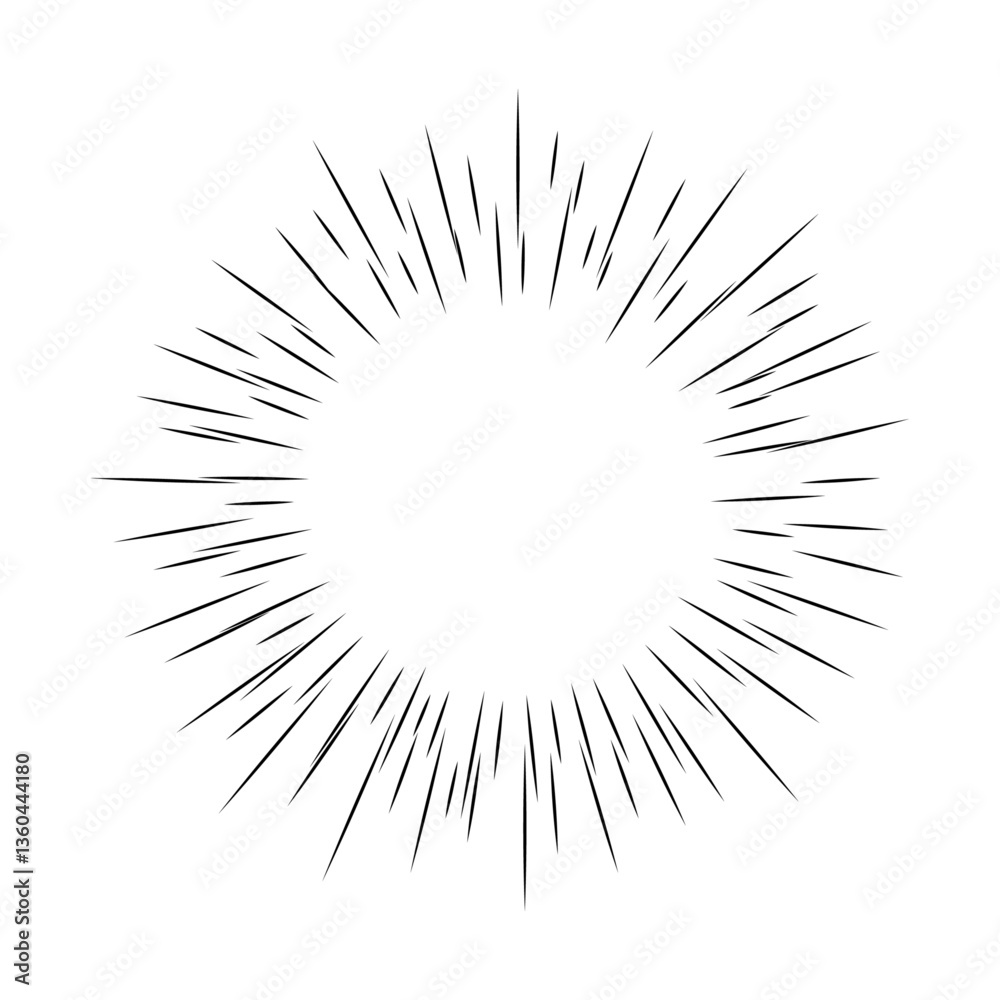 Sunburst radial lines design element Sunburst radial lines design element