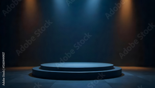 Sleek Dark Stage with Soft Lighting