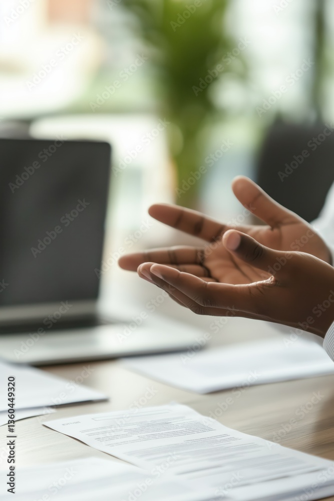 Fototapeta premium Hands gesturing during a business negotiation