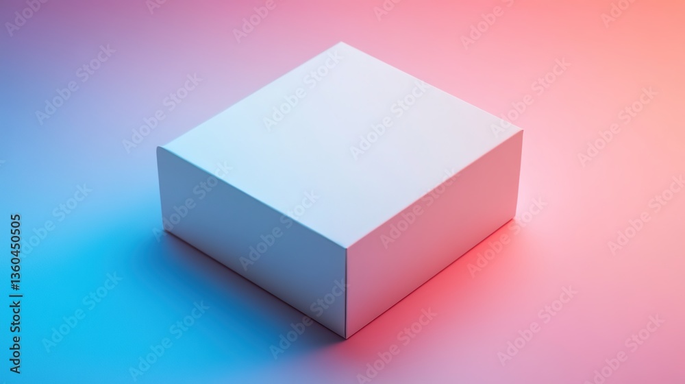 A white square box with a lid on a smooth beige surface, soft lighting casting a subtle shadow A white square box with a lid on a smooth beige surface, soft lighting casting a subtle shadow