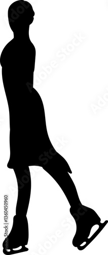 woman ice skating silhouette 