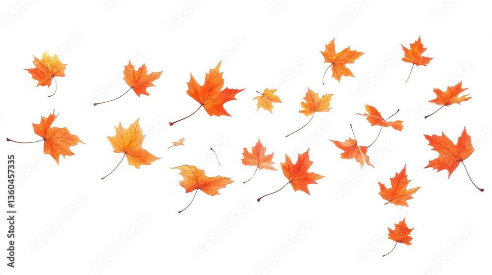 Autumnal Maple Leaves in Flight Autumnal Maple Leaves in Flight