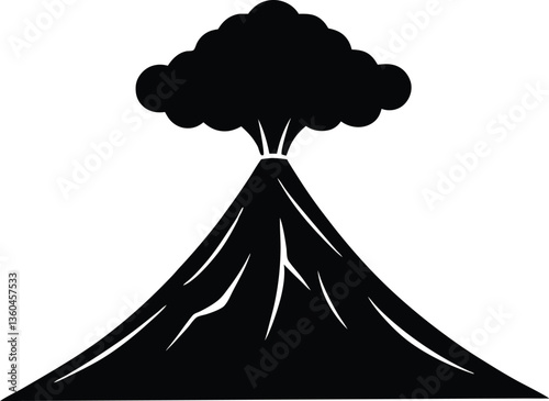 Volcano Eruption silhouette, Magma clipart