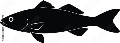 walleye black simple silhouette,walleye fish clipart