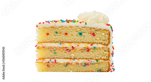 Funfetti Birthday Cake Slice PNG