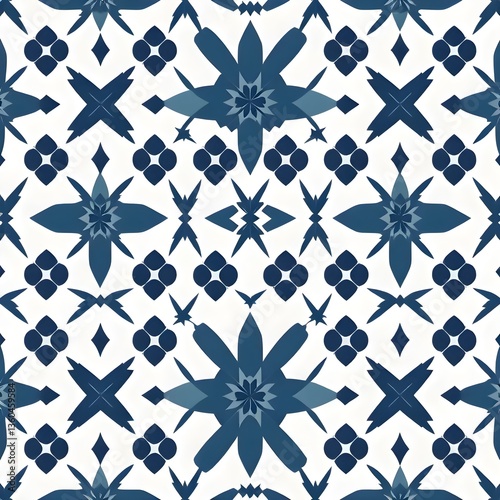 Seamless traditional fabric pattern with intricate timeless designs.