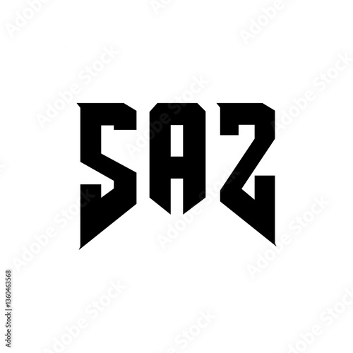 SAZ letter logo design for technology company. SAZ logo design black and white color combination. SAZ logo, SAZ vector, SAZ design, SAZ icon, SAZ alphabet. SAZ typography logo design.