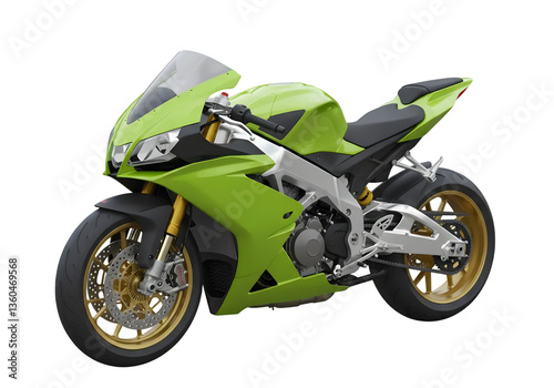 High-Performance Green Motorcycle with Sleek Design, Modern Features, and Powerful Engine for Enthusiasts and Riders in Dynamic Environments