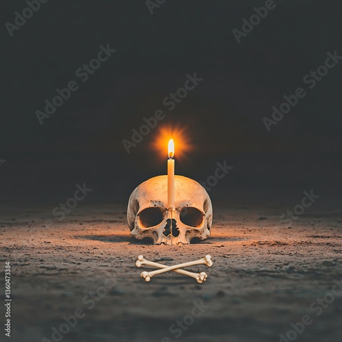 Skull for Candlelight, Grave, Darkness.