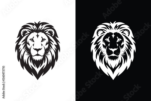Lion head icon vector on White Background ,Vector Art Illustration on white background.