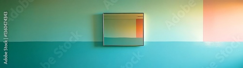 A modern interior wall decor featuring mirror and painted colors