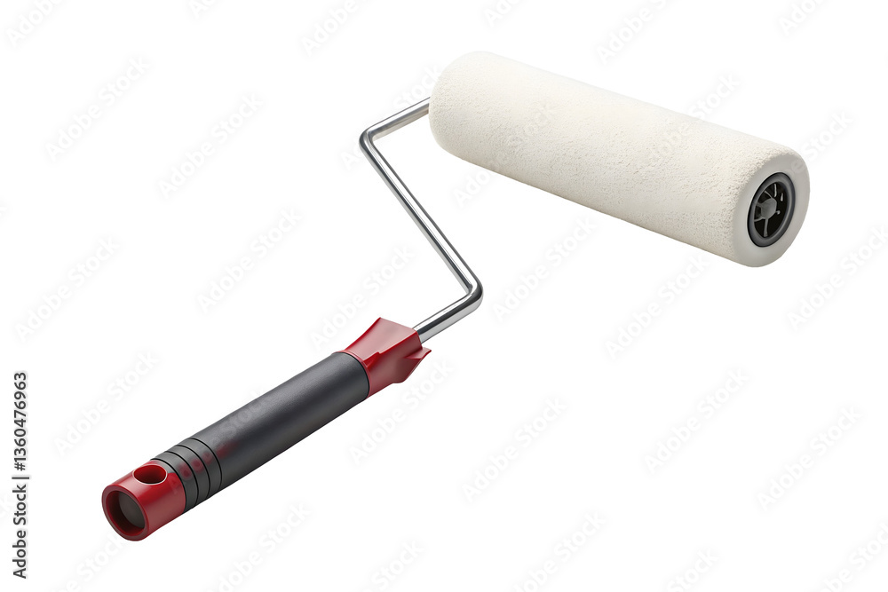 Vestan Paint Roller with Handle on a Plain Background. Vestan Paint Roller with Handle on a Plain Background.