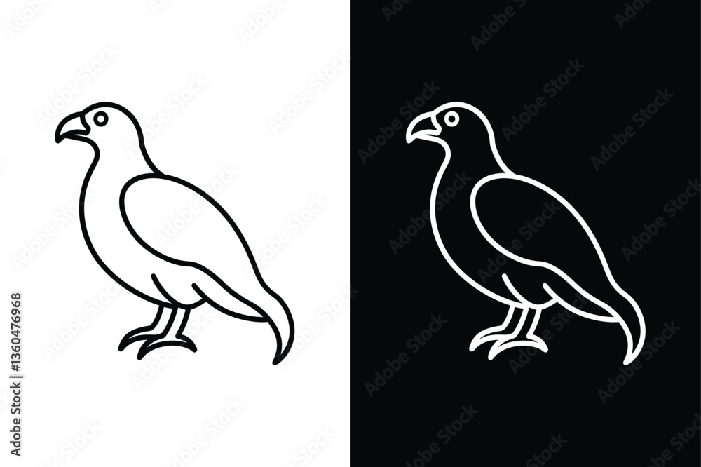 Caracara  bird icon vector on White Background ,Vector Art Illustration on white background.