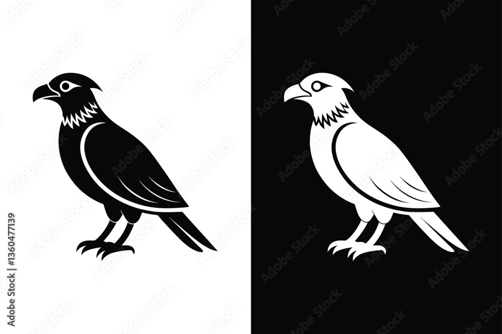 Fototapeta premium Caracara bird icon vector on White Background ,Vector Art Illustration on white background.