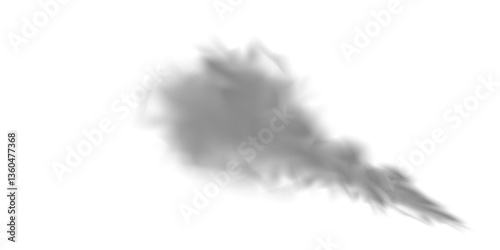 Abstract vector clouds, fog or smoke on an isolated transparent background. Dust cloud. Desert smoke. Sandstorm. 3D smog explosion. Cloud, smoke, png.	
