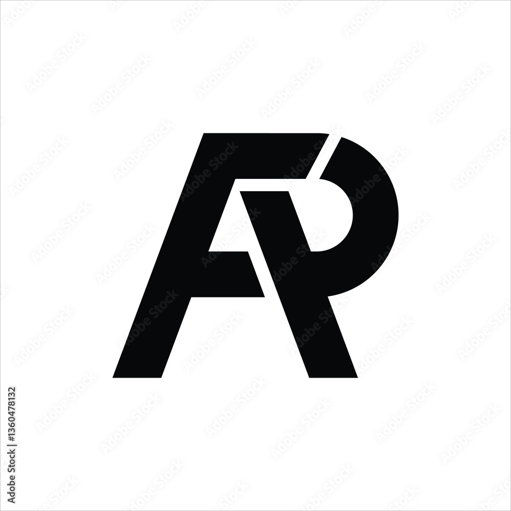 Letter Fp or Pf initial modern typography logo idea Letter Fp or Pf initial modern typography logo idea