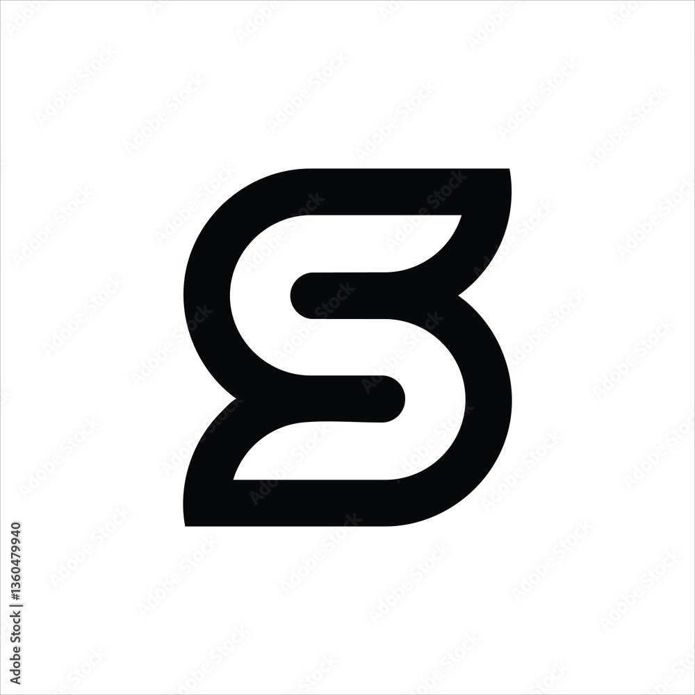 Unique Letter S Negative Space Logo Unique Letter S Negative Space Logo