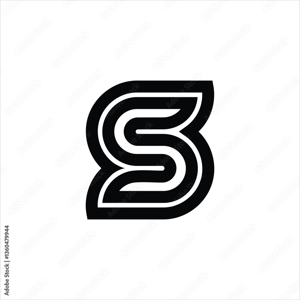 Unique Letter S Typography Logo Elegant Line Art Design Unique Letter S Typography Logo Elegant Line Art Design