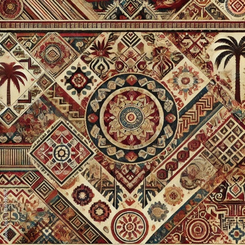 seamless pattern with oriental ornaments