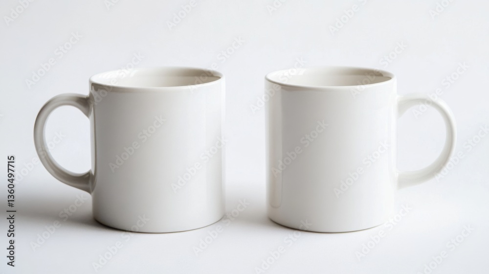 Fototapeta premium Tazas blancas de cerámica