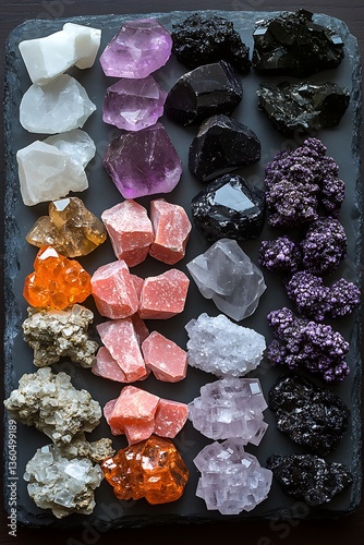 Colorful Crystals on Dark Slate.