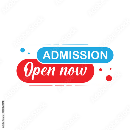 Admission open now stamp with text