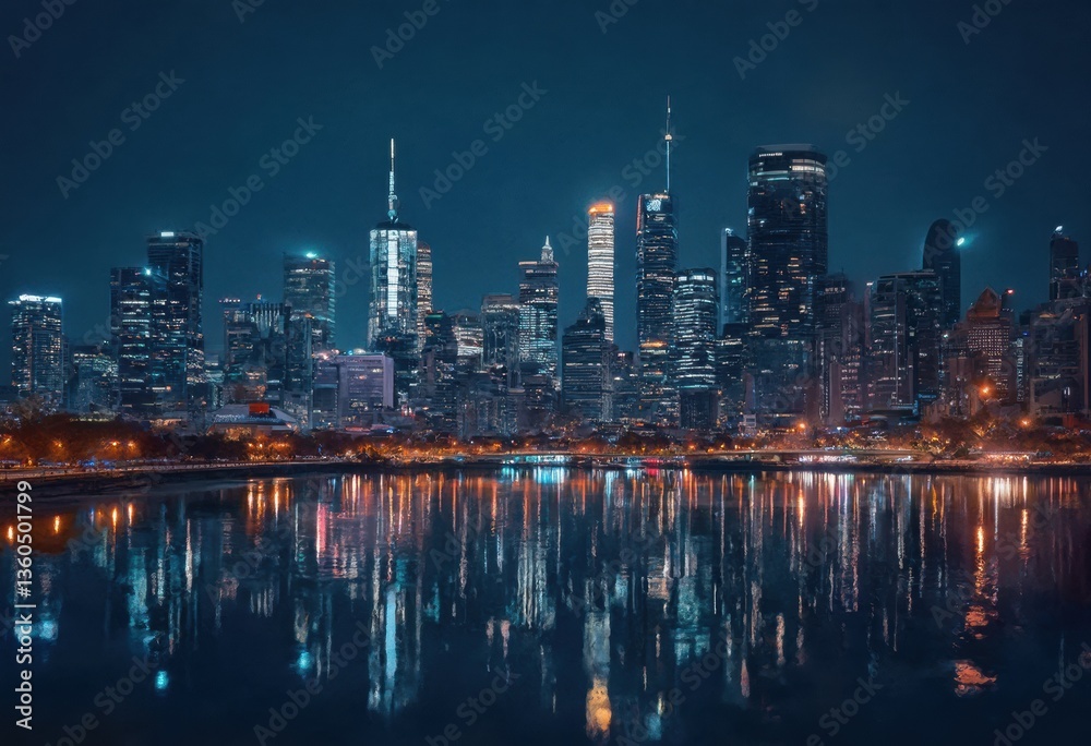 Fototapeta premium The City Skyline at Night