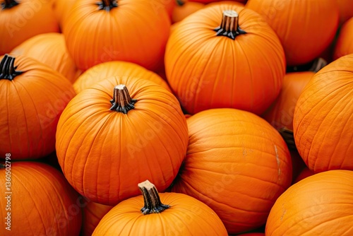 A haphazard stack of freshly picked orange pumpkins, recently gathered from the field