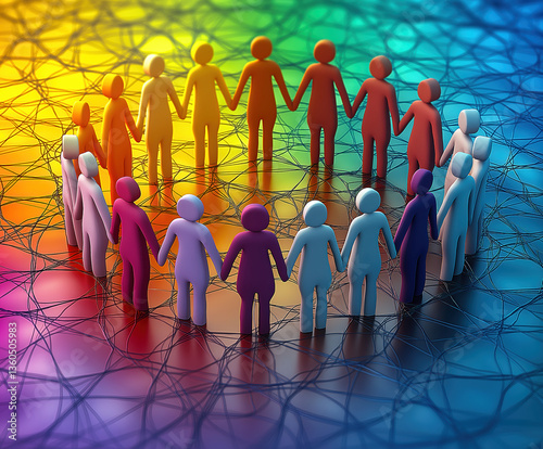 DEI, Diversity Equity And Inclusion Concept. People Figures in Various Settings. Team Work, Diverse Culture