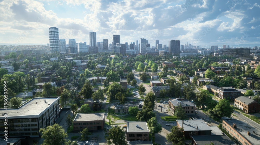 Naklejka premium Ciudad moderna vista panoramic