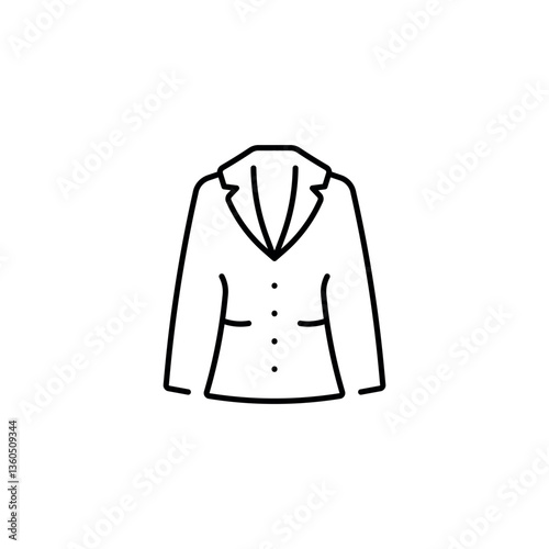 Coat, jacket linear icon. Clothing line customizable illustration. Contour symbol. Vector isolated outline drawing. Editable stroke
