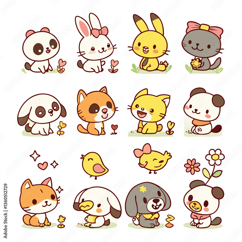 kawaii animals pictures vector design kawaii animals pictures vector design