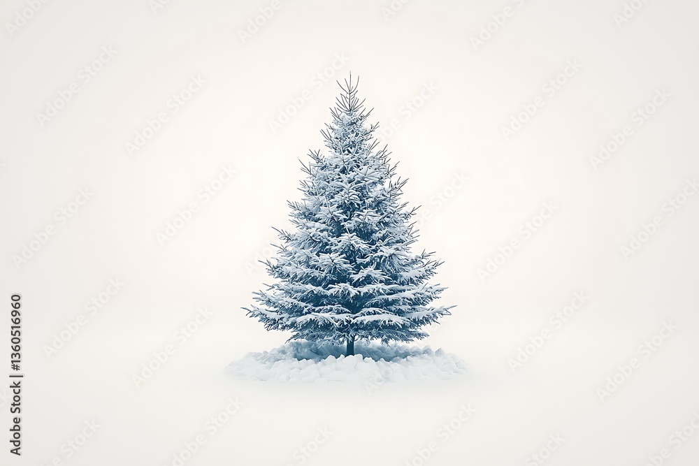 Snowy Fir Tree for Winter Solitude. Snowy Fir Tree for Winter Solitude.